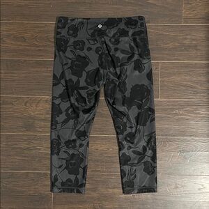 lululemon athletica Black Floral Print Leggings